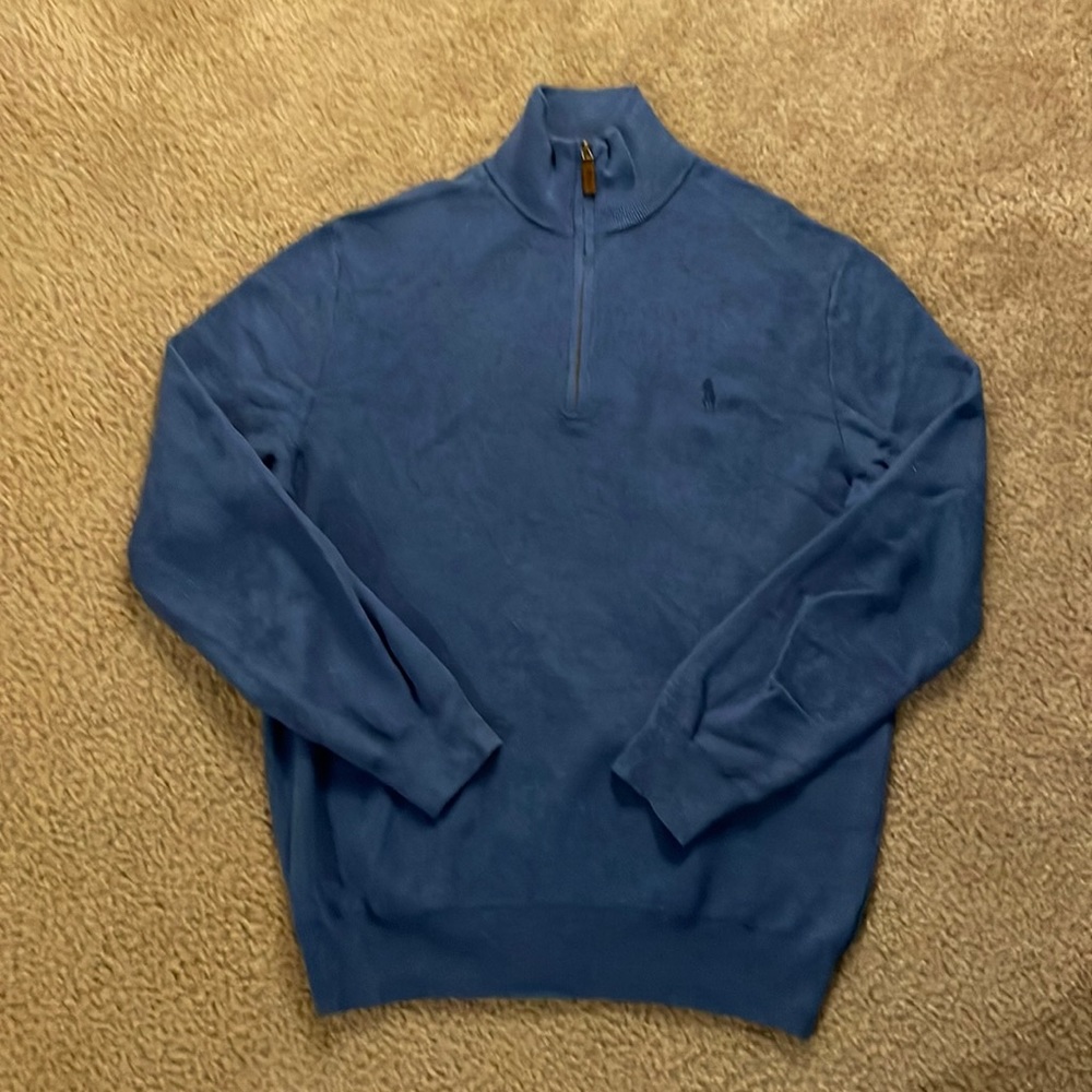 Polo Ralph Lauren 1/4 zip Pullover Size Medium Navy Blue worn once!